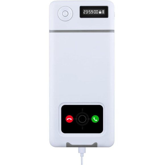 White lock box case that includes a timer to aid in managing bad habits. - Picture 1 of 6